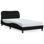 vidaXL Cadre de lit avec LED sans matelas Hvar noir 100x200 cm tissu