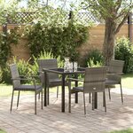 vidaXL Ensemble de salle à manger pour jardin 5 Pièces Gris Poly rotin
