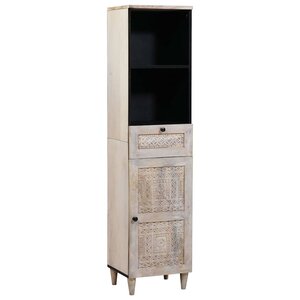 vidaXL Cabinet de salle de bain avec tiroir Blanc 38 x 33.5 x 160 cm