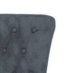 vidaXL Chaise à dossier haut gris foncé velours conception de bouton