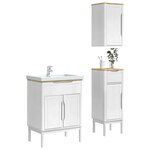 vidaXL Ensemble de mobilier de salle de bain FLORO 3 Pièces Blanc