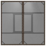 vidaXL Table de jardin avec dessus en verre marron résine tressée