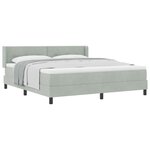 vidaXL Lit à ressorts avec matelas Gris clair 200 x 180 cm Polyester