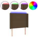 vidaXL Tête de lit à LED Marron foncé 103x16x118/128 cm Tissu