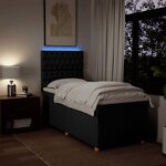vidaXL Sommier à lattes de lit et matelas Noir 80x200 cm Tissu