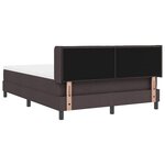 vidaXL Lit boxspring avec matelas Marron foncé 140 x 200 cm