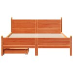 vidaXL Cadre de lit sans matelas cire marron 135x190cm bois pin massif