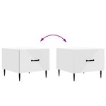 vidaXL Table basse avec tiroir Blanc 49 x 50 x 40 cm Bois d'ingénierie