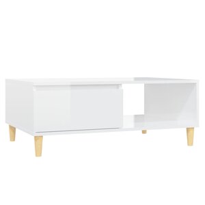 vidaXL Table basse blanc brillant 90x60x35 cm bois d'ingénierie
