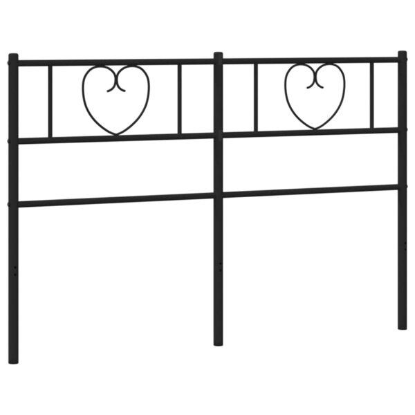 vidaXL Tête de lit de remplacement métal noir 140 cm
