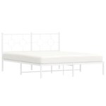 vidaXL Cadre de lit métal avec tête de lit blanc 150x200 cm