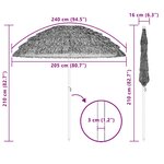 vidaXL Parasol de plage Marron Ø 206 x 209.5 cm Acier