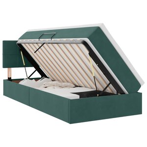 vidaXL Lit de Rangement Vert foncé 90 x 200 cm Velours