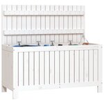 vidaXL Boîte de rangement de jardin Blanc 115x49x60 cm Bois de pin