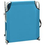 vidaXL Chaise longue pliable avec auvent acier turquoise et bleu