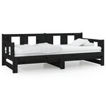 vidaXL Lit coulissant Noir Bois de pin solide 2x(90x190) cm