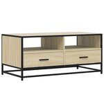 vidaXL Table basse chêne sonoma 100x50x45cm bois d'ingénierie et métal