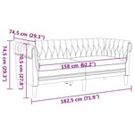vidaXL Canapé Chesterfield Gris clair 182.5 x 74.5 x 74.5 cm tissu