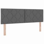 vidaXL Lit à ressorts avec tête de lit Gris foncé 160 x 200 cm tissu