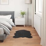 vidaXL Tapis en fausse Tafalla Noir 60 x 90 cm Polyester