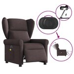 vidaXL Fauteuil de massage inclinable électrique Marron foncé Tissu