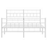 vidaXL Cadre de lit métal sans matelas et pied de lit blanc 140x190 cm