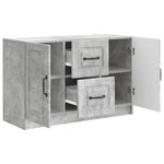 vidaXL Buffet Gris béton 89 x 34 5 x 57 cm Bois d'ingénierie