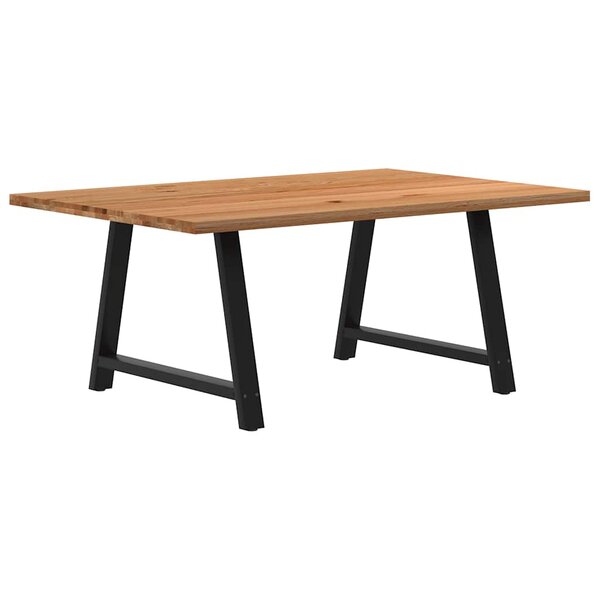 vidaXL Table à manger marron clair bois de chêne massif rectangulaire