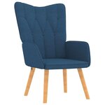 vidaXL Chaise de relaxation avec tabouret Bleu Tissu