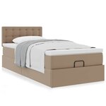 VidaXL Lit ottoman et matelas cappuccino 80x200 cm similicuir