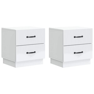 vidaXL Cabinet de chevet 2 pc Blanc 43 x 34 5 x 44 5 cm