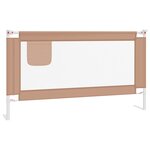 vidaXL Barrière de sécurité de lit d'enfant Taupe 150x25 cm Tissu