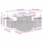 vidaXL Salon de jardin 5 Pièces avec coussins noir résine tressée