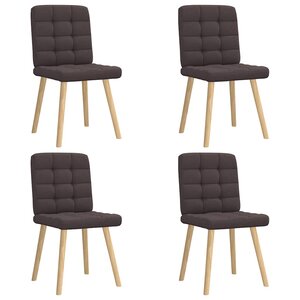 vidaXL Chaises à manger lot de 4 marron foncé tissu