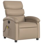 vidaXL Fauteuil de massage inclinable électrique cappuccino similicuir