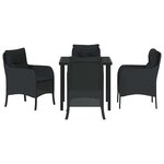 vidaXL Ensemble de salle à manger pour jardin 5 Pièces Noir polyrotin
