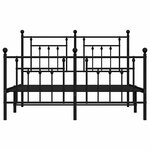 vidaXL Cadre de lit métal sans matelas avec pied de lit noir 150x200cm