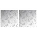 vidaXL Nez de marche Carré 2 Pièces Argenté 20 x 20 cm Aluminium