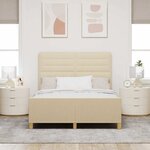 vidaXL Cadre de lit avec tête de lit Crème 140 x 200 cm tissu