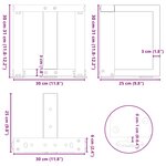 vidaXL Pieds de table basse en T 2 pièces Anthracite 30x25x(30-31) cm Acier