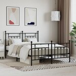vidaXL Cadre de lit métal sans matelas avec pied de lit noir 140x200cm