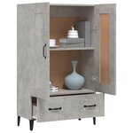 vidaXL Buffet haut Gris béton 70x31x115 cm Bois d'ingénierie