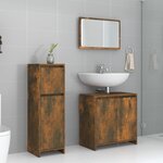 vidaXL Ensemble de meubles de salle de bain 3 Pièces Chêne fumé