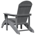 vidaXL Chaise Adirondack avec repose-pieds Gris clair HDPE