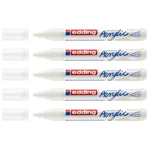 Marqueur Acrylique 5100 Blanc trafic Pointe Moyenne 2-3 mm x 5 EDDING