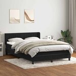 vidaXL Sommier à lattes de lit avec matelas noir 160x220 cm velours
