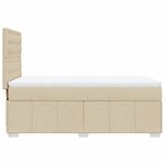 vidaXL Sommier à lattes de lit avec matelas Crème 100x200 cm Tissu