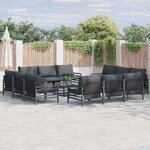 vidaXL Ensemble de canapé de jardin 13 Pièces Anthracite Acier