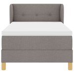 vidaXL Lit Box Spring avec Matelas en Taupe  90x200 cm  Tissu