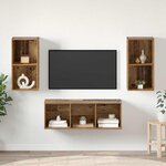 vidaXL Ensemble de meubles TV 3 Pièces Bois ancien 37 x 37 x 107 cm